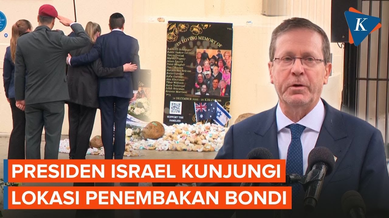 Presiden Israel Letakkan Batu dari Yerusalem di Lokasi Penembakan Bondi