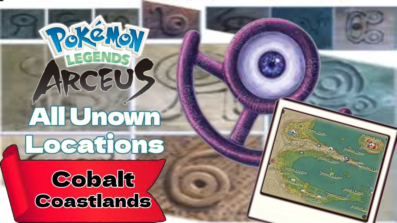 All Unown Locations (Cobalt Coastlands) - Pokémon Legends: Arceus