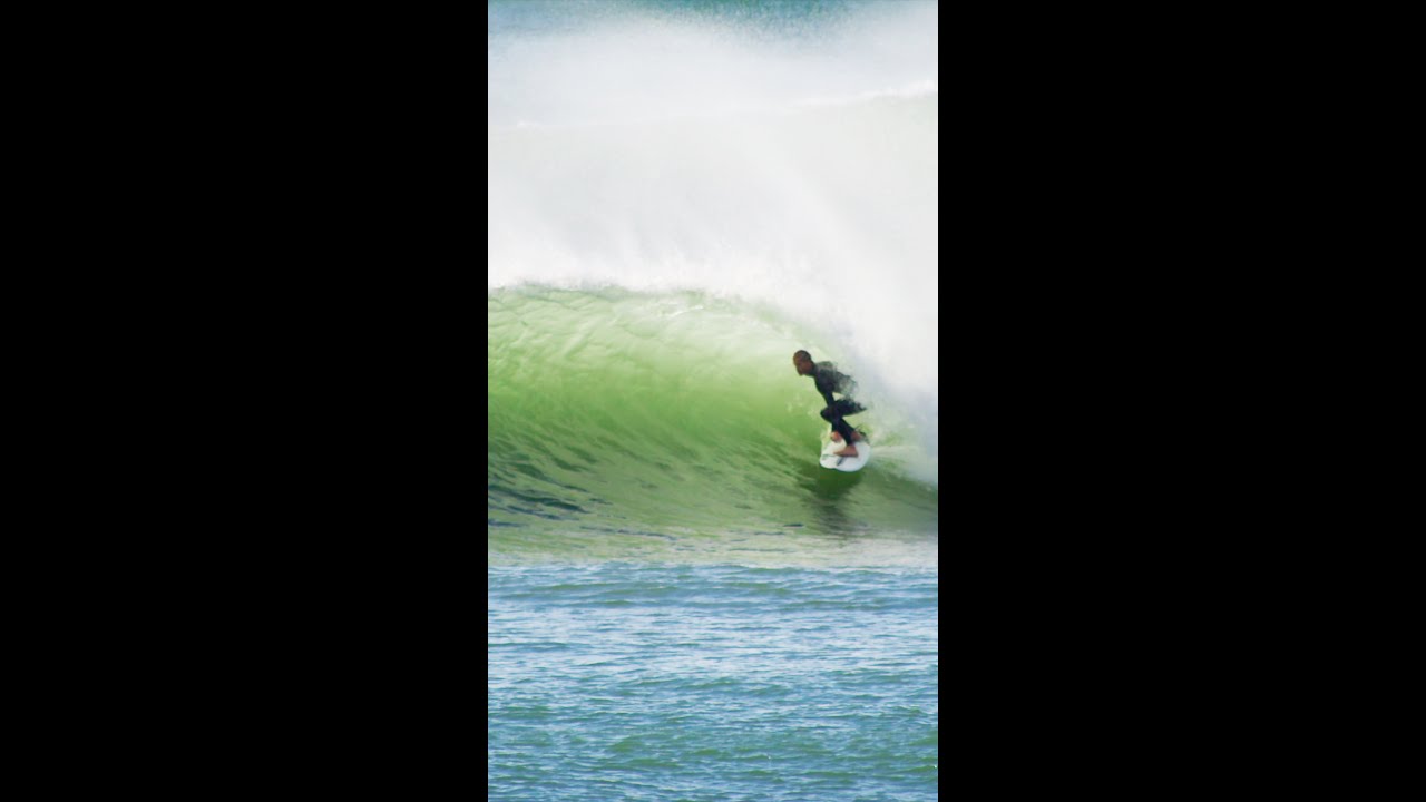 Surfing a Green Backlit Barrel in California