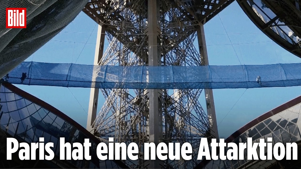 Mutprobe am Eiffelturm: Schwebebr&uuml;cke in 60 Metern H&ouml;he sorgt f&uuml;r Nervenkitzel