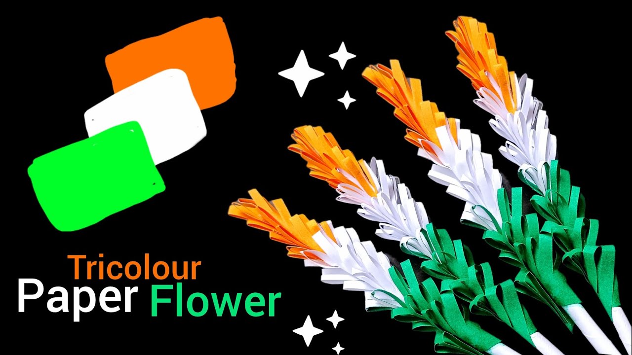 Independence day craft / how to make paper flower / tricolour flower / Republic day crafts / 
