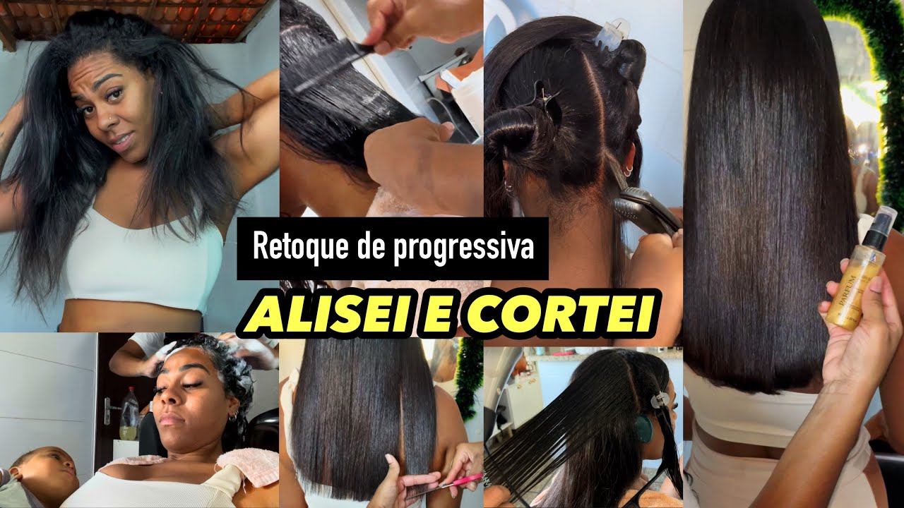 Retocando a progressiva + cortei o cabelo✨✨