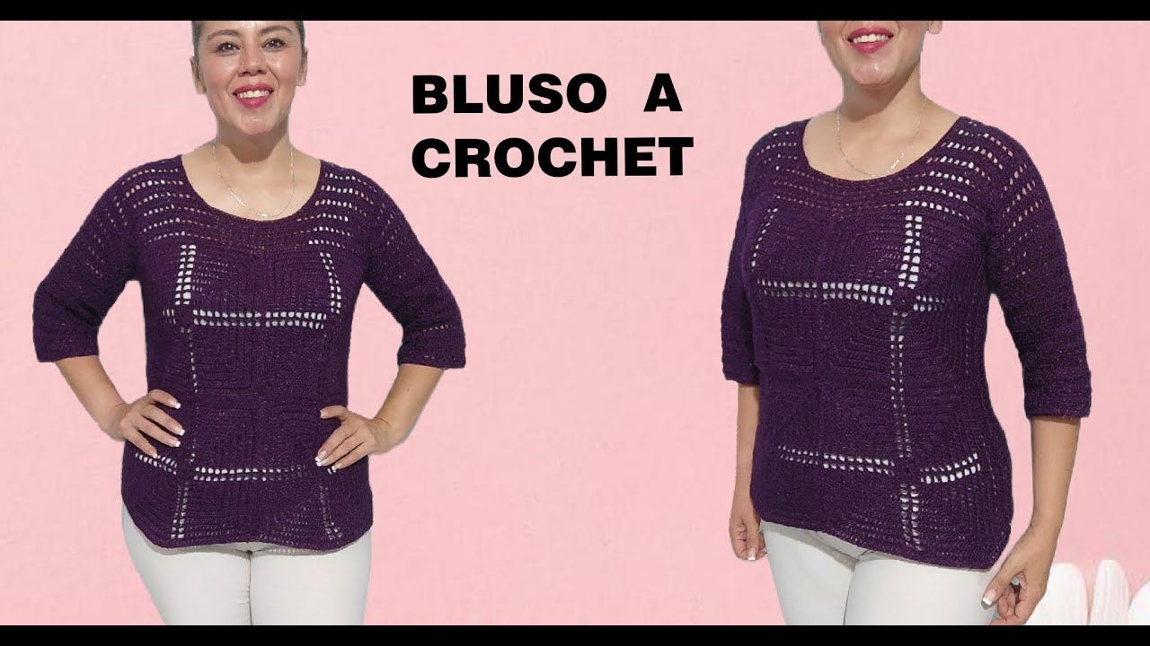 ⭐⭐⭐⭐⭐tutorial bluson a crochet con grannys parte #1