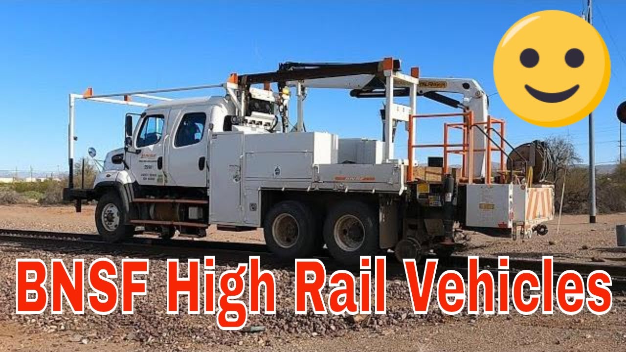 BNSF Hi-Rail trucks get on track in Morristown, Arizona.
