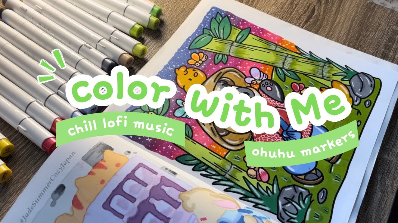 🌅Relaxing Color With Me | Ohuhu Markers | Soft Lofi Study Music ✧ #colorwithme  #ohuhumarkers