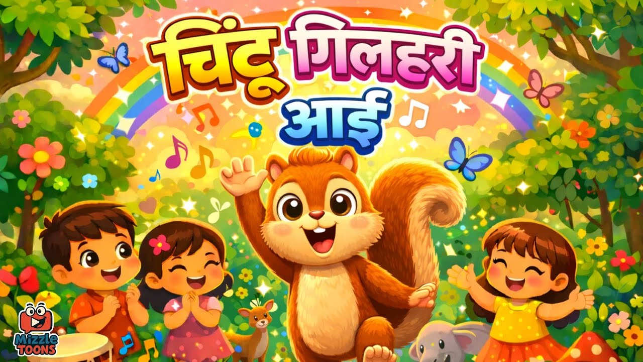चिंटू गिलहरी आई 🐿️ | New Hindi Kids Story | Jungle Rhymes for Children | Kids Cartoon | #mizzletoon 