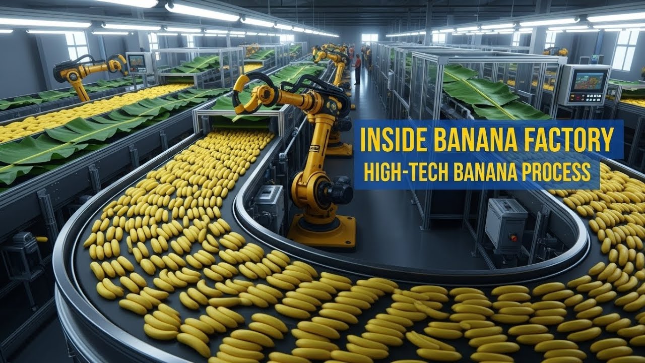 Inside the Largest High-Tech Banana Factory: How Banana Leaves and Fruit Are Processed
