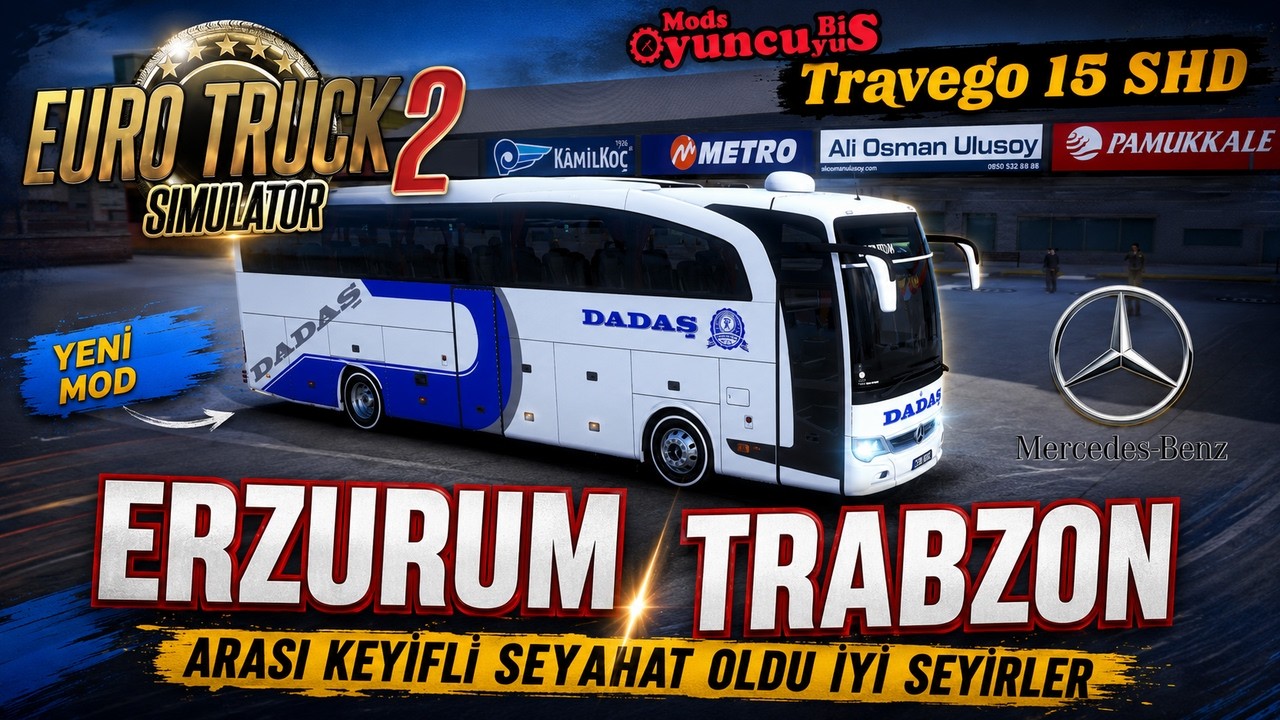 ETS 2 ERZURUM TRABZON YOLLARI YENİ HARİTA DADAŞ TURİZM#ets2#erzurum