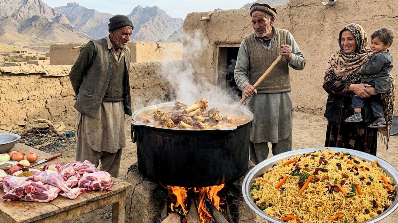 Afghanistan Village Life in Winter | Lamb Bone Soup + Spiced Rice to Stay Alive