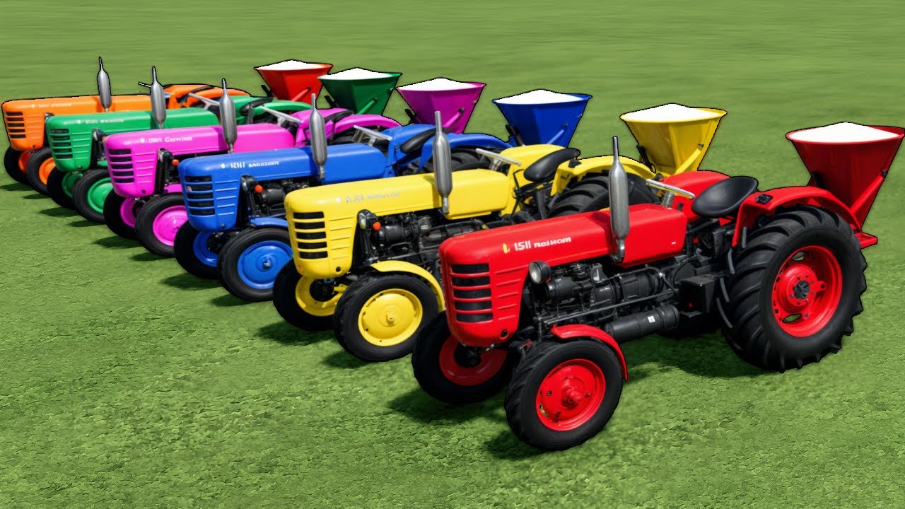 Tractor Showdown: Colorful URSUS Mini Tractors Take on Lime Work in Farming Simulator 22