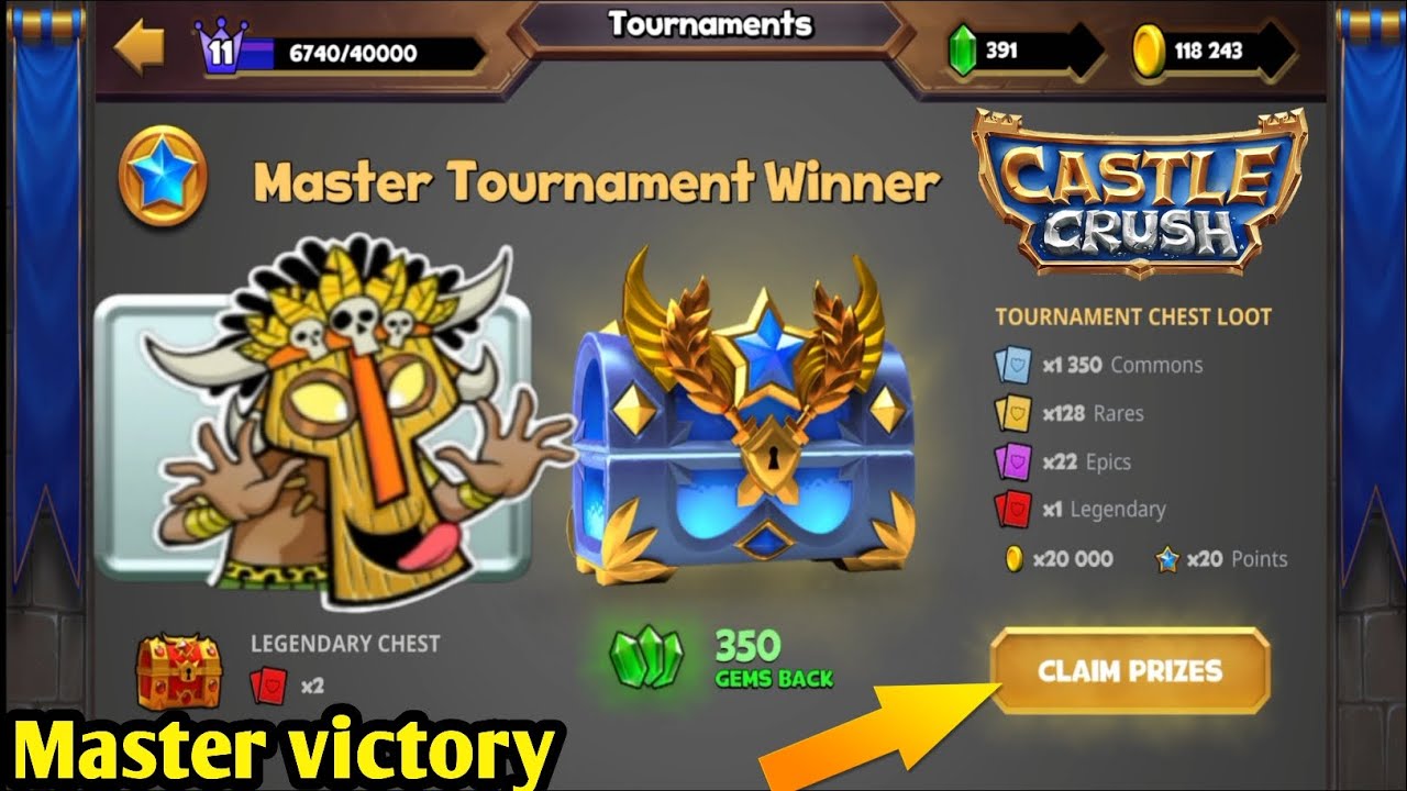 Shaman master tournament victory ✌️| castle crush