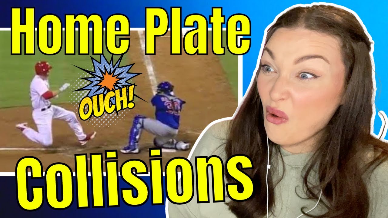 New Zealand Girl Reacts to MLB Craziest Home Plate Collisions - BASEBALL !!!