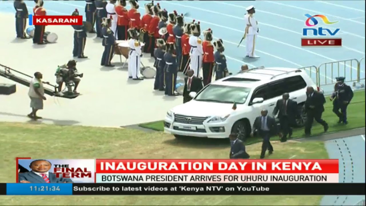 Presidents Salva Kiir (South Sudan), Ian Khama (Botswana), Edgar Lungu (Zambia) arrival