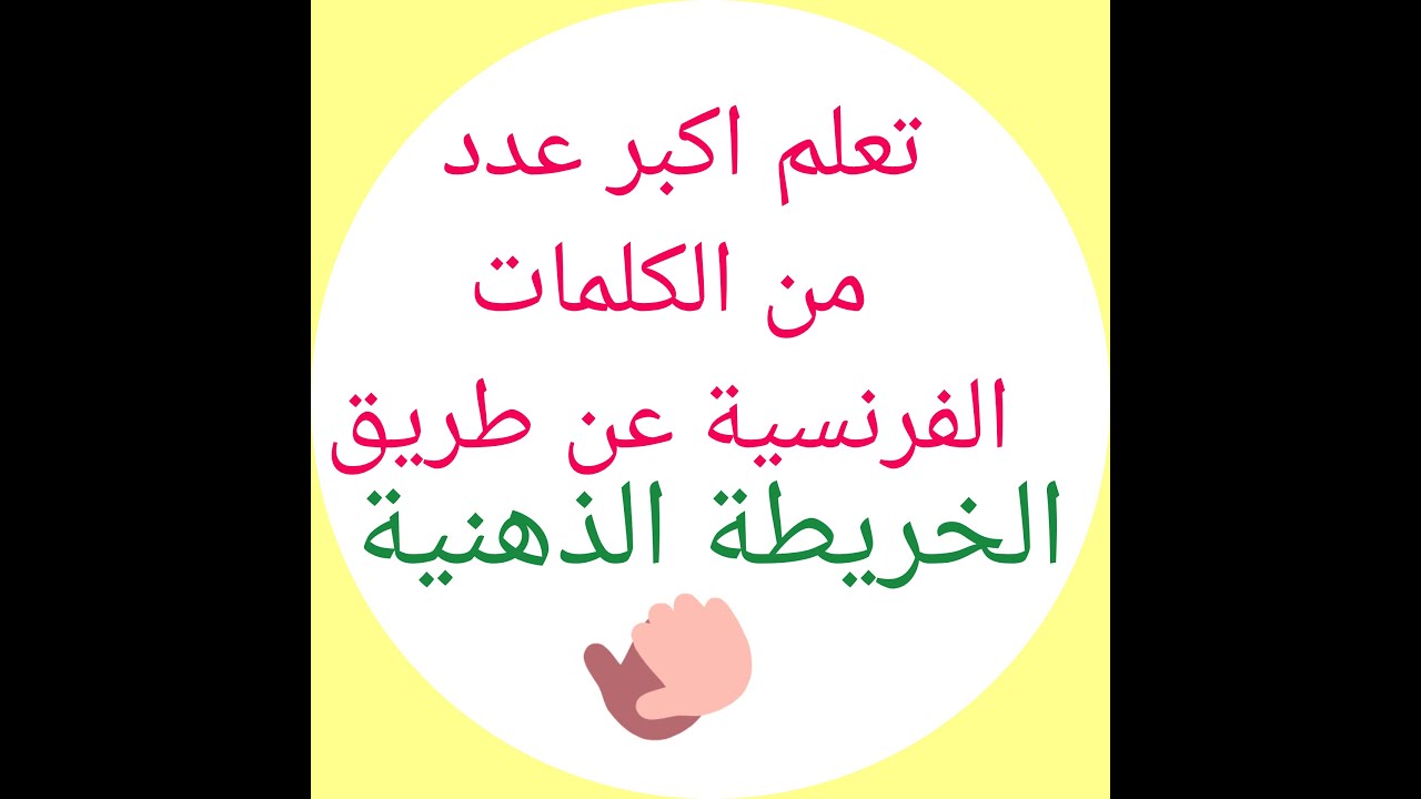 الخريطة الذهنية لتعلم اكبر عدد من الكلمات الفرنسية