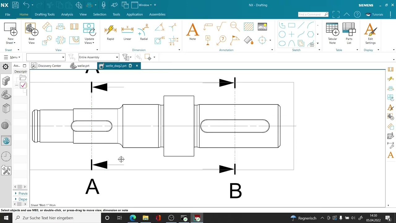 Siemens NX-Tutorial - Teil 7/7: Zeichnungserstellung