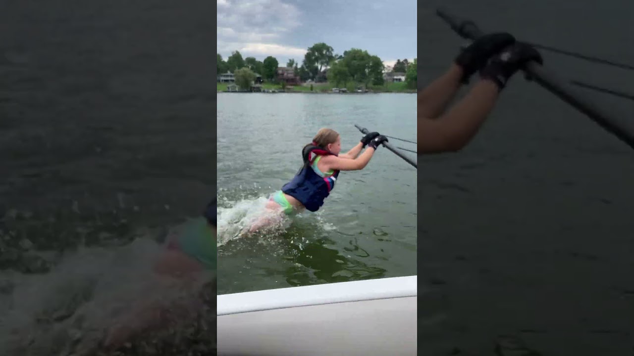Clairas 1st ever wakeboard attempt Aug 2023 10yo
