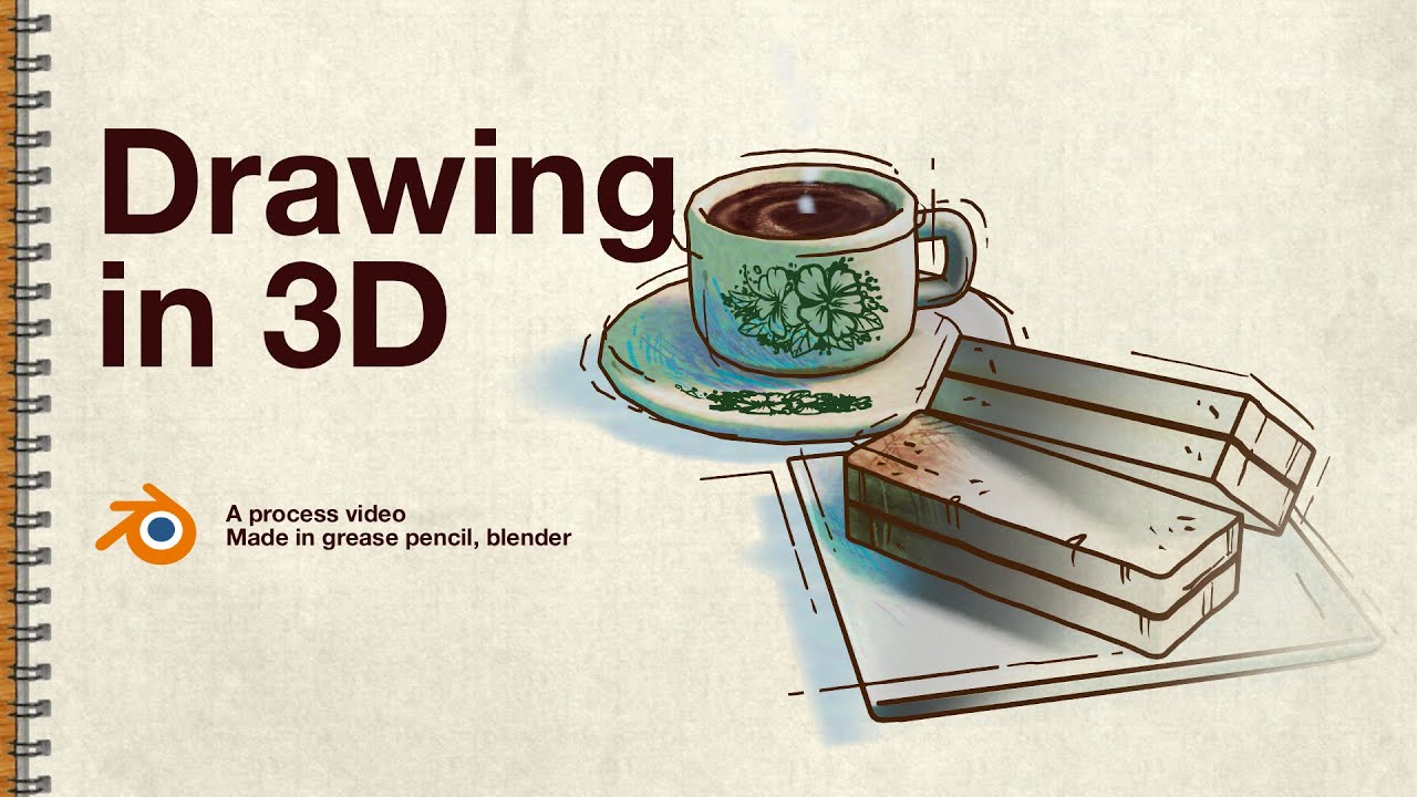 Drawing in blender & grease pencil - process video