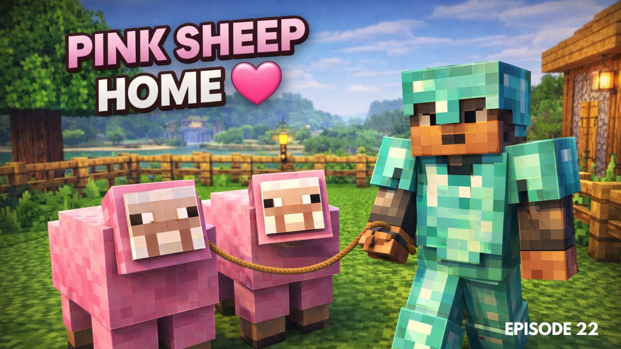 Protecting the Pink Sheep 💗 | Bringing Them Home Safely | Minecraft No Commentary EP 22