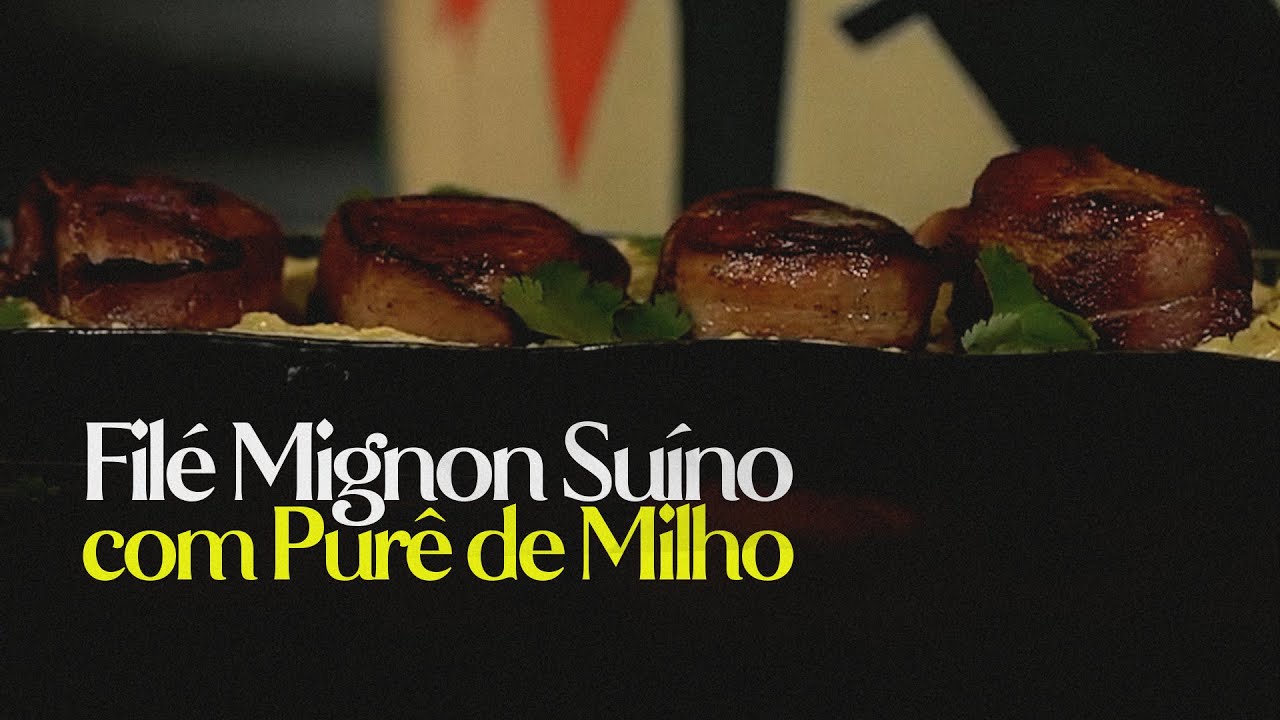 Filé Mignon Suíno com Purê de Milho! Uma Delícia!