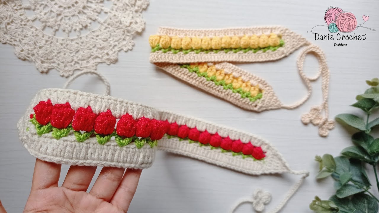 DIADEMA de tulipanes 🌷en TENDENCIA | tejela y vende muchas 💰
