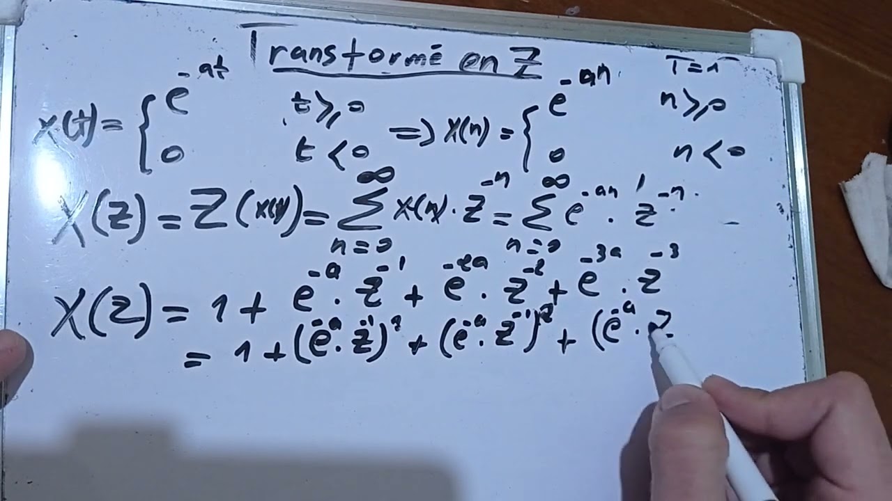 Transformée en Z - signal exponential e^(-at) et a^(n).f(t) - système échantilloné