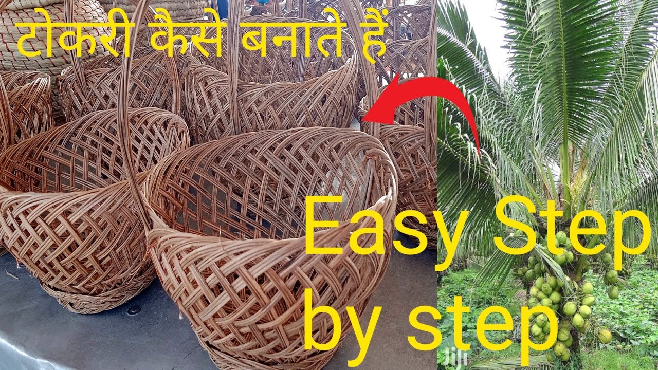 Basket Making With Coconut Leaf by Easy Step | Simple Basket craft Coconut Leaf | Coconut leaf Craft