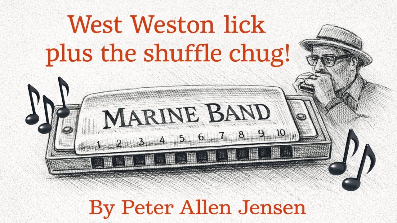 Blues Harmonica Lesson! West Westen Lick + The Shuffle Chug! Peter Allen Jensen