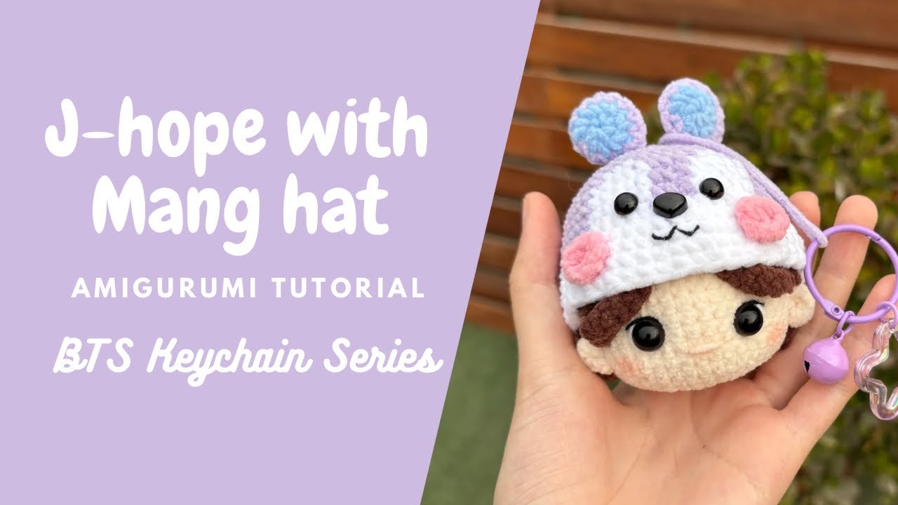 J-hope with Mang hat Amigurumi Keychain Tutorial | Step by step tutorial | BTS Amigurumi