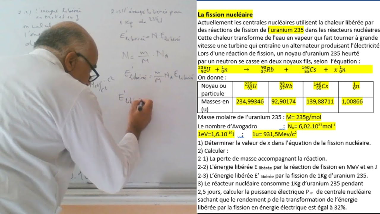 Exercice : La fission nucléaire