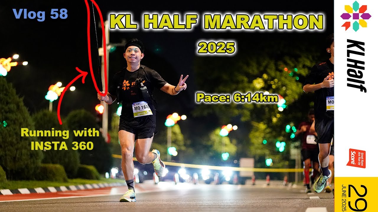 SCORE KL Half Marathon 2025 | 21km Full Race Running 360 Camera Vlog | Kuala Lumpur  | Insta360
