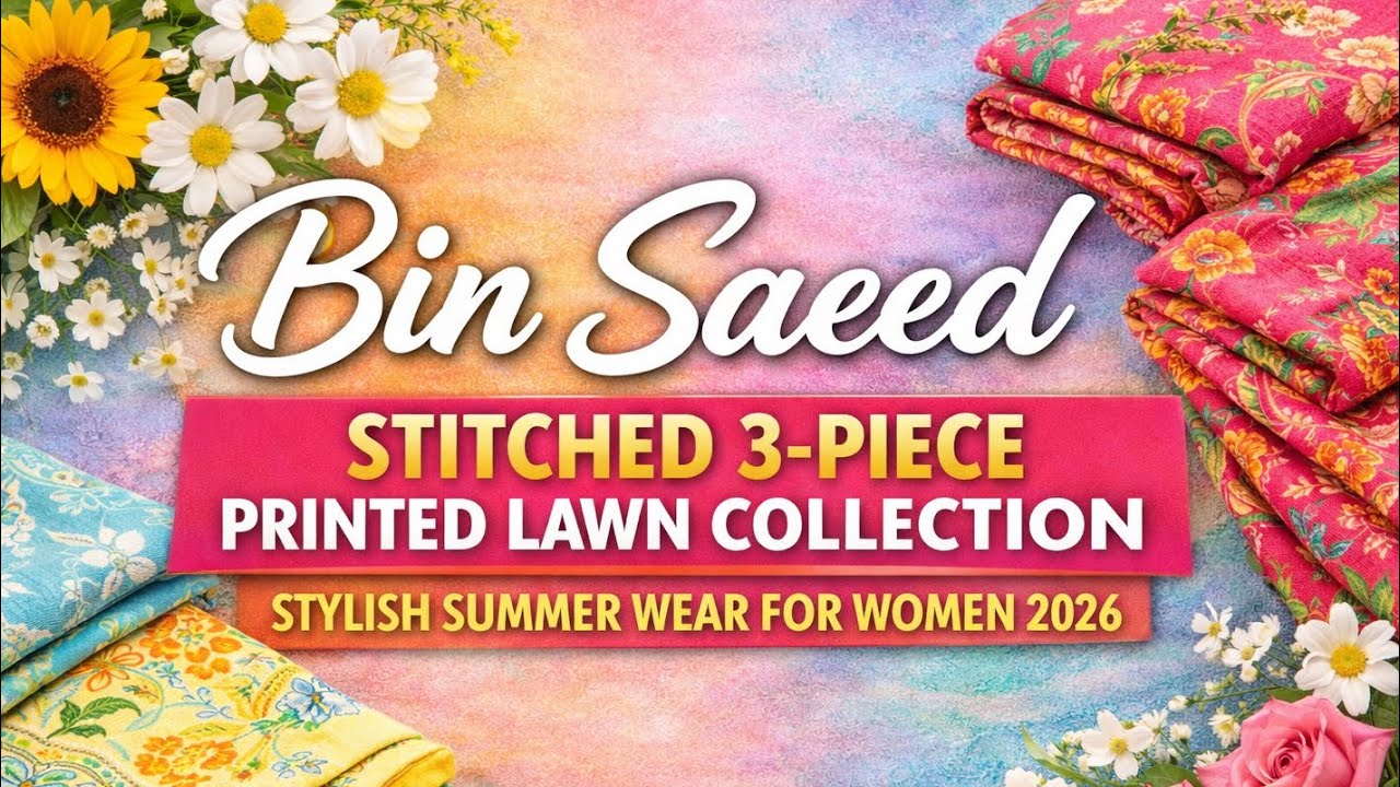 Bin Saeed | Stitched 3 Piece Printed Lawn Collection | Stylish Summer Wear for Women 2026