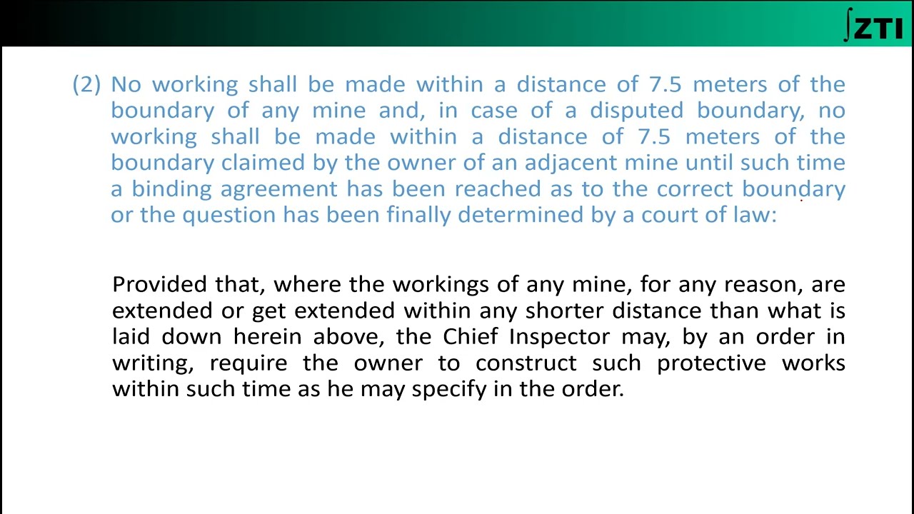 CMR 2017 Regulation 122 (Working near mine boundaries in opencast mines)