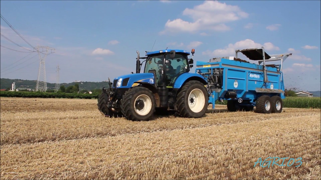 | SPANDIMENTO LETAME 2018 | NEWHOLLAND T6050 + RENMARK | AZ. AGR. STOCCHERO |