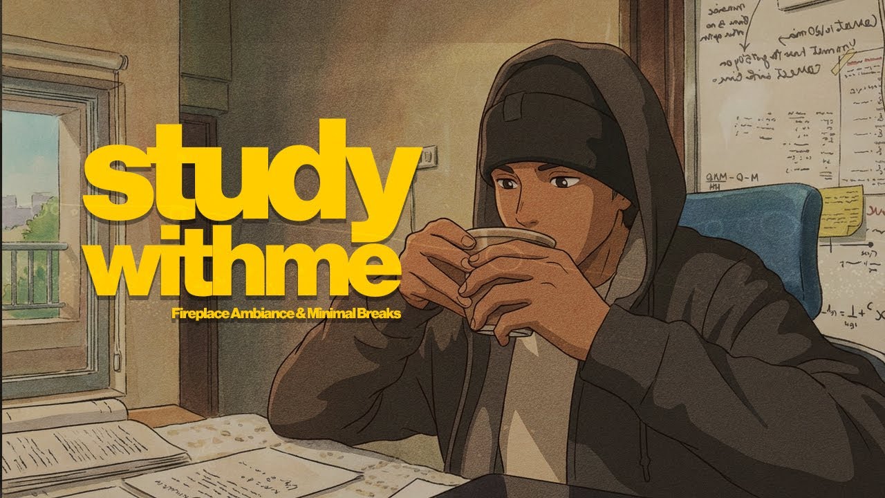 🔺Focus Study Session | Fireplace Ambience 🌲🔥🪵🔥 | 90/10 Pomodoro