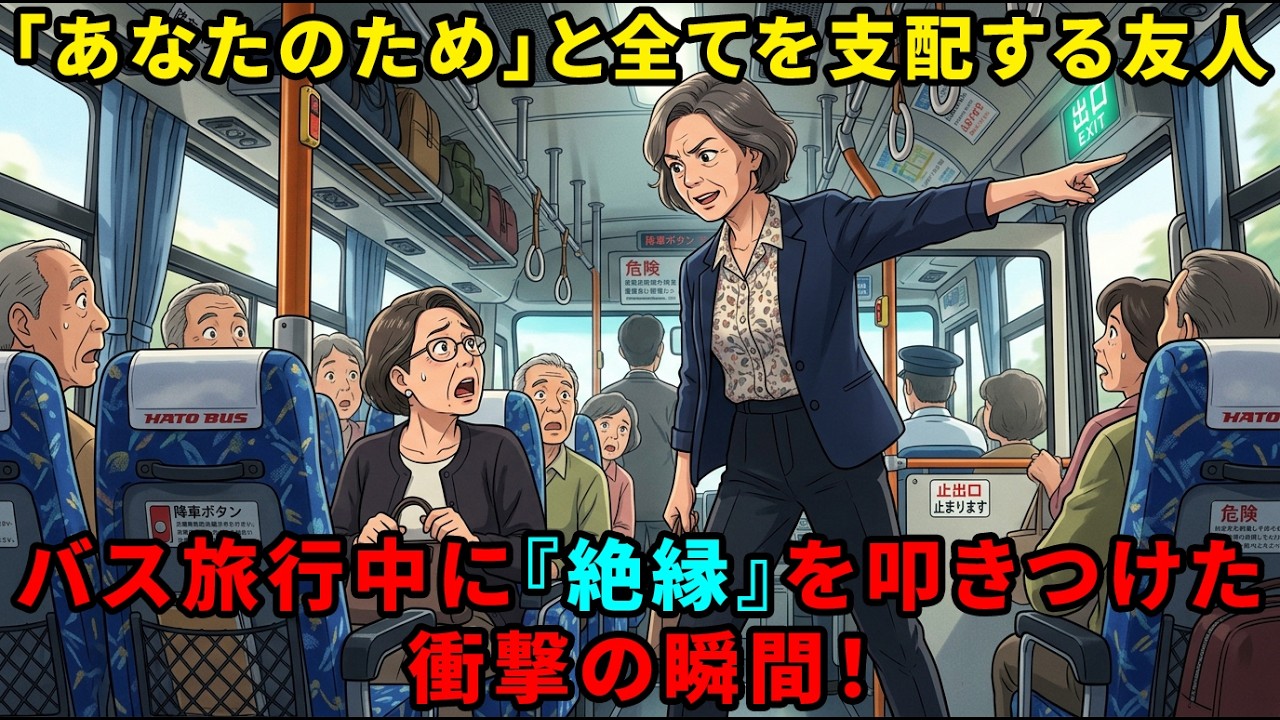 【人間関係の断捨離】「あなたのためよ」と私を支配する友人。我慢の限界を迎えた日帰りバス旅行で、ついに『絶縁宣言』を叩きつけた衝撃の瞬間と結末【老後】