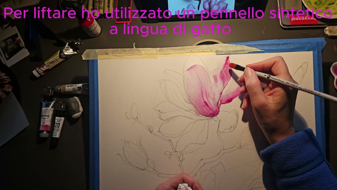 Come dipingere un fiore di magnolia all'acquerello