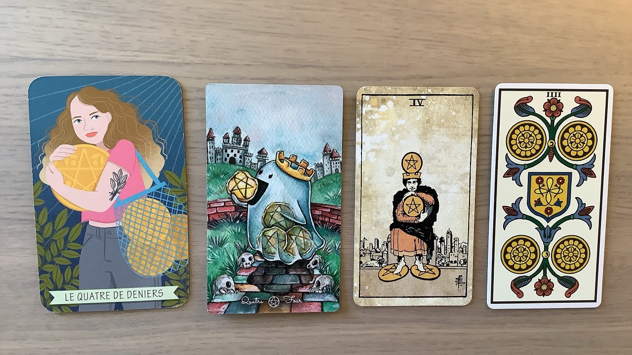 Quatre de deniers, quatre de pentacles