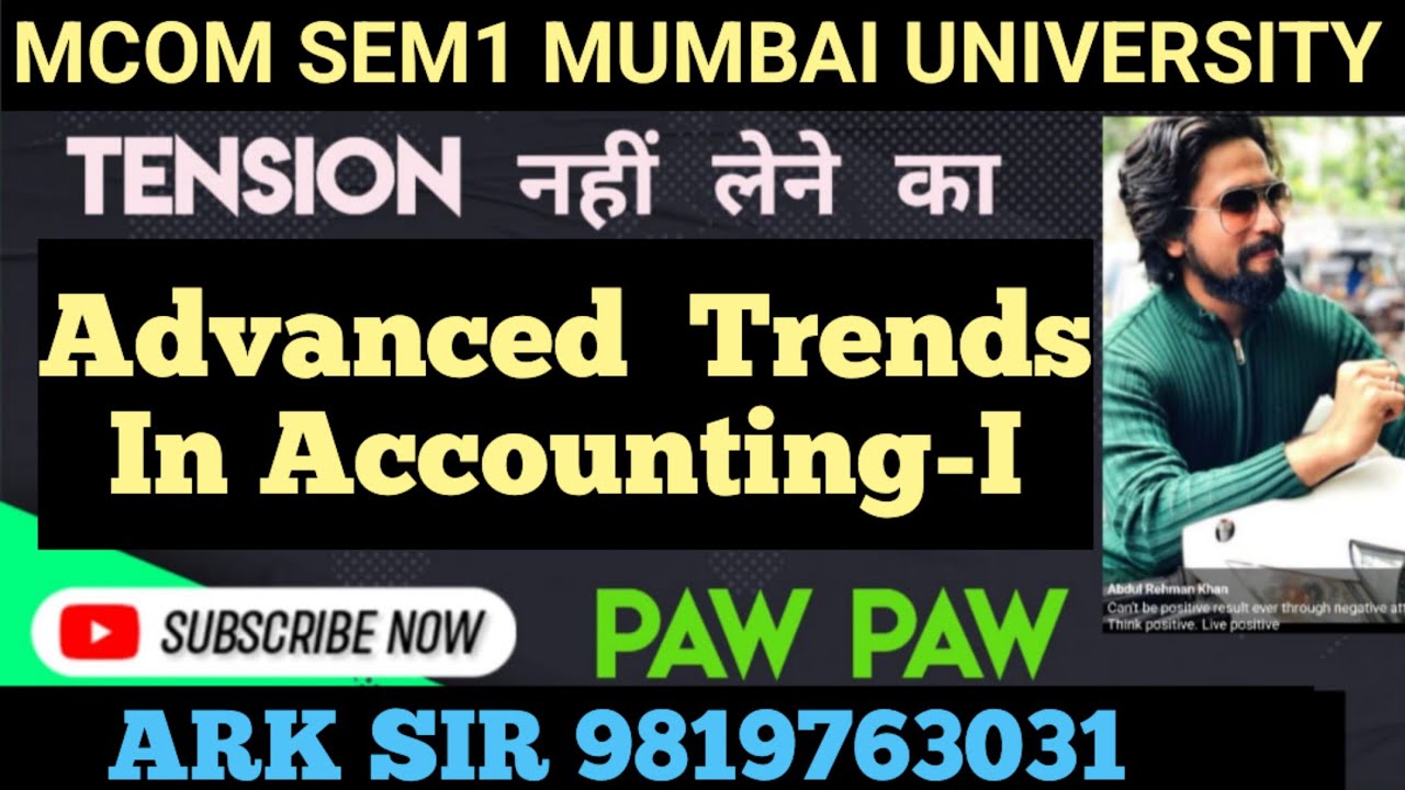 ADVANCED TRENDS IN ACCOUNTING-I ||Mcom sem1 nep|Imp Question paper |Mumbai University Mcom |ARk sir