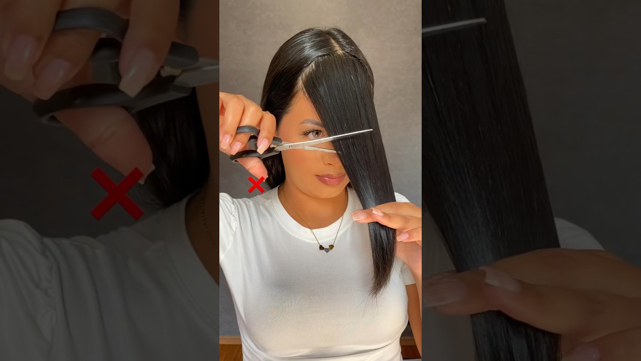 Como eu corto a franja - Cortar a franja #penteadosfaceis #franjas #shorts #hairstyle