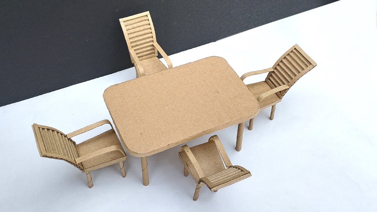 How to make chair and table with cardboard | Cardboard furniture | DIY cardboard crafts