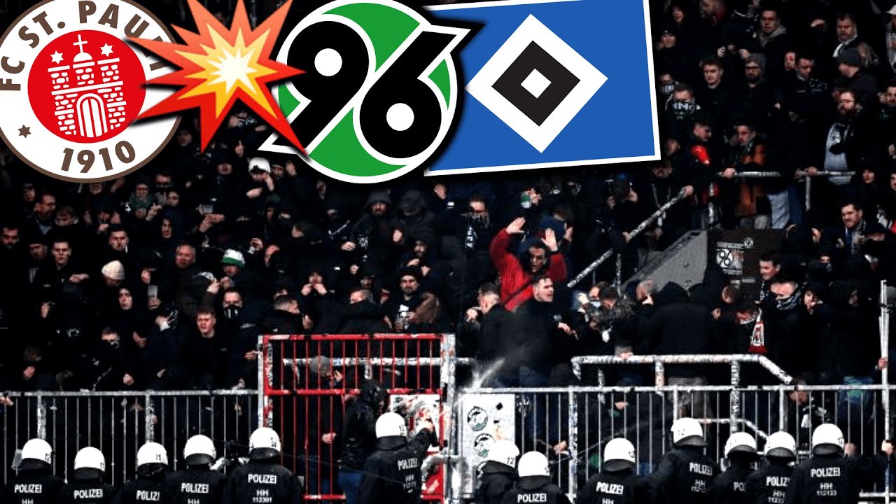 Polizei stürmt Gäste-Block wegen HSV-Zaunfahne?! (Sankt Pauli - Hannover 96)