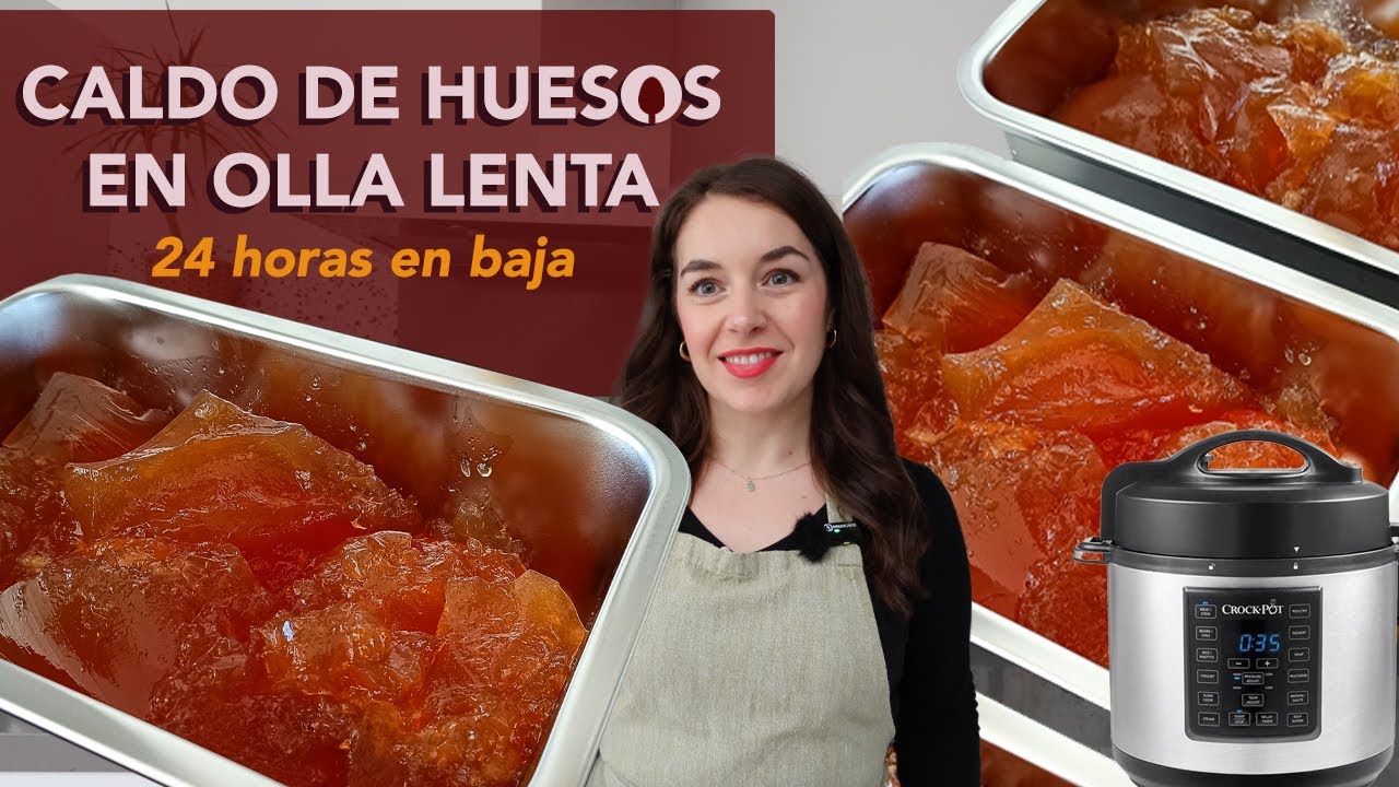 Caldo de huesos en olla lenta
