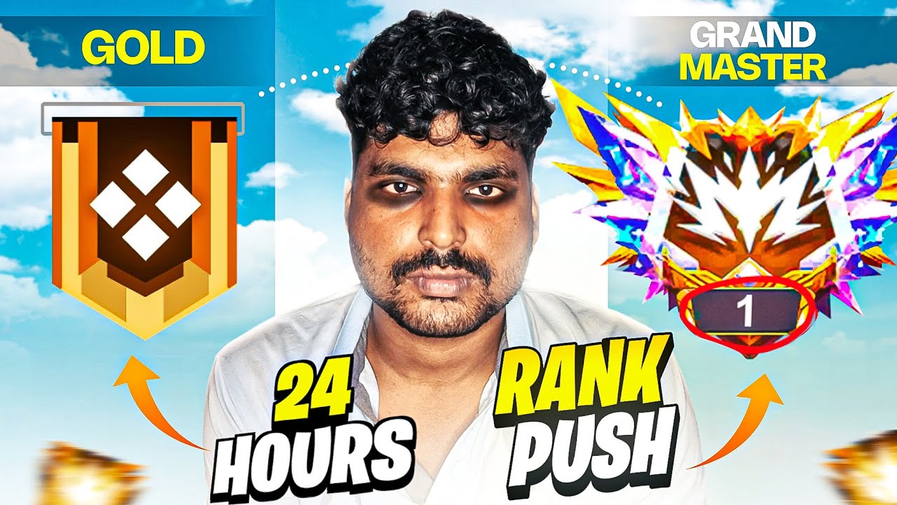 Playing Continue 24 Hour 😨For India Top 100 Rank Grandmaster👊 New BR Season 41 -Garena Free fire