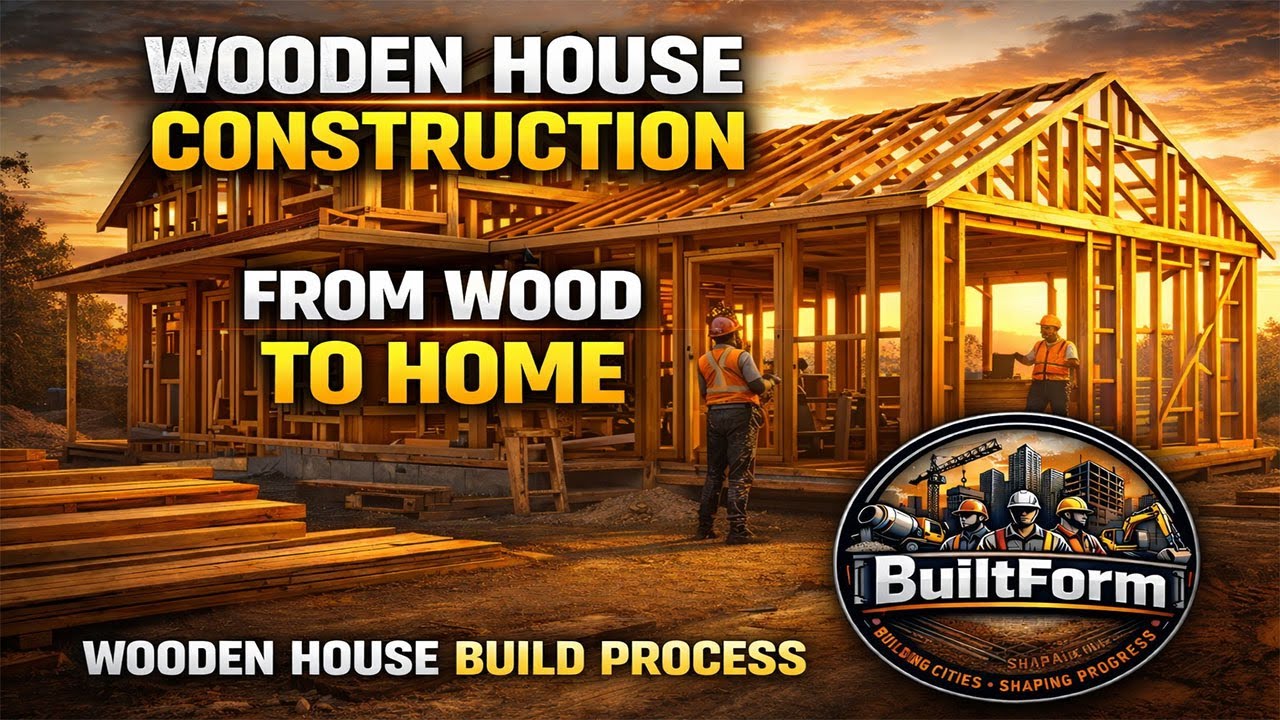 Building a Wooden House from Scratch Satisfying Construction Process