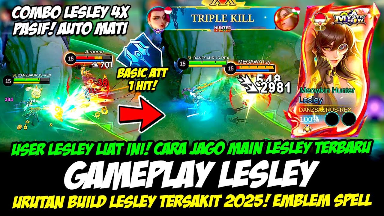 CARA JAGO MAIN LESLEY TERBARU❗COMBO LESLEY 4 PASIF❗BUILD LESLEY TERSAKIT❗GAMEPLAY LESLEY MYSTIC MEOW