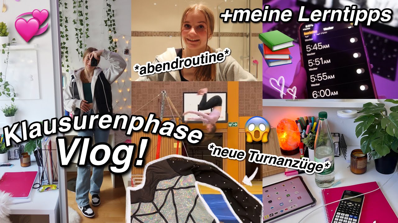Klausurenphase Vlog!💞+ Lerntipps & Motivation📚*neue Turnanzüge*😱 + abendroutine! | kathie