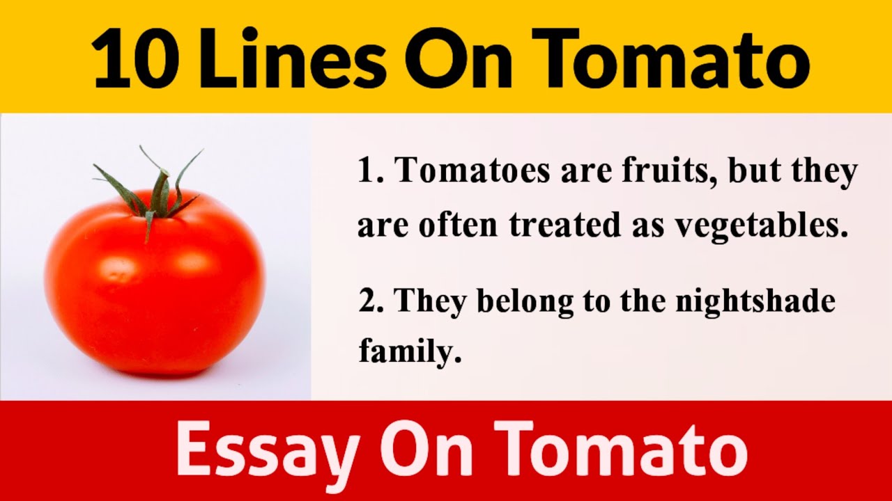 10 Lines Essay On Tomato | 10 Easy Sentences About Tomato In English | Essay On Tomato