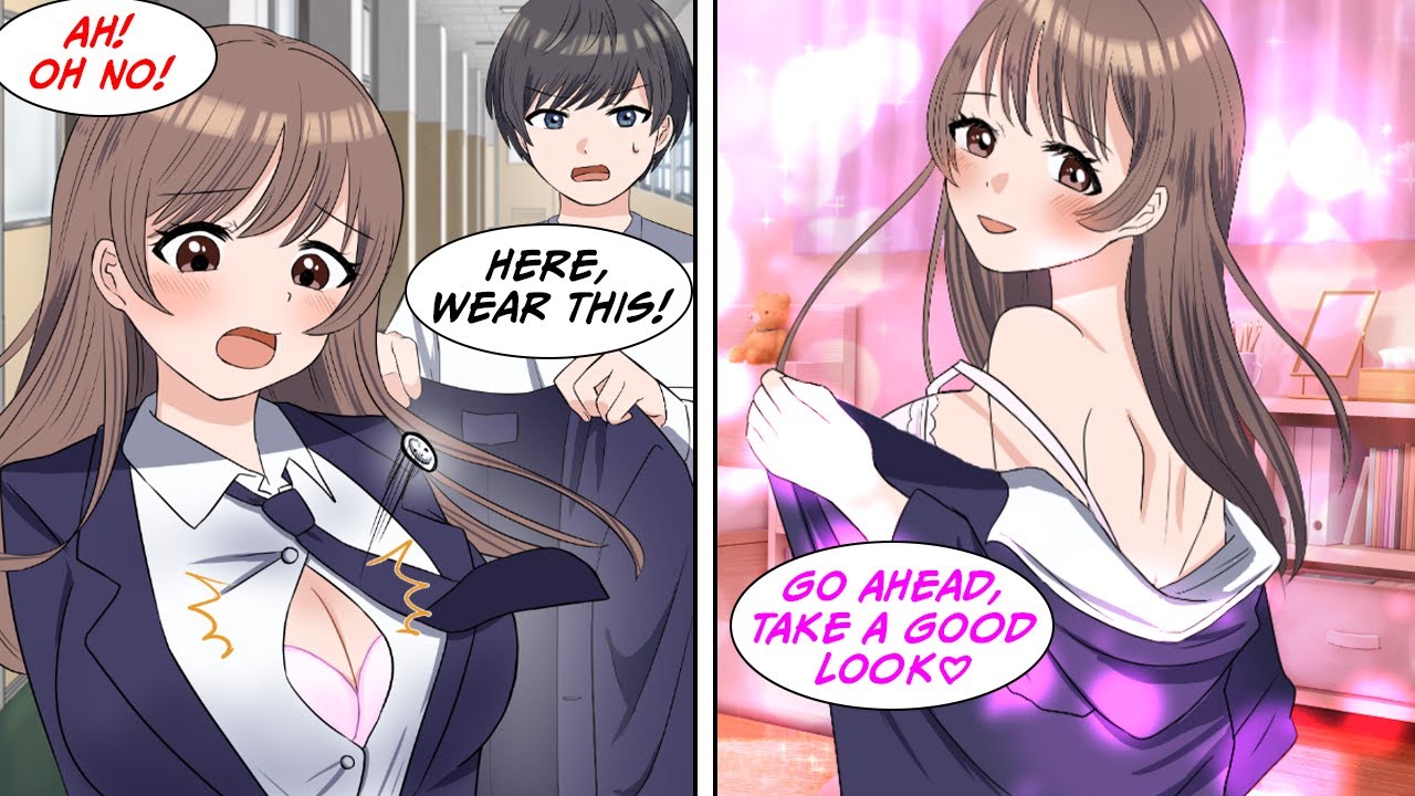 [Manga Dub] A button pops off my childhood friend's blouse, so I lent her my jacket and... [RomCom]