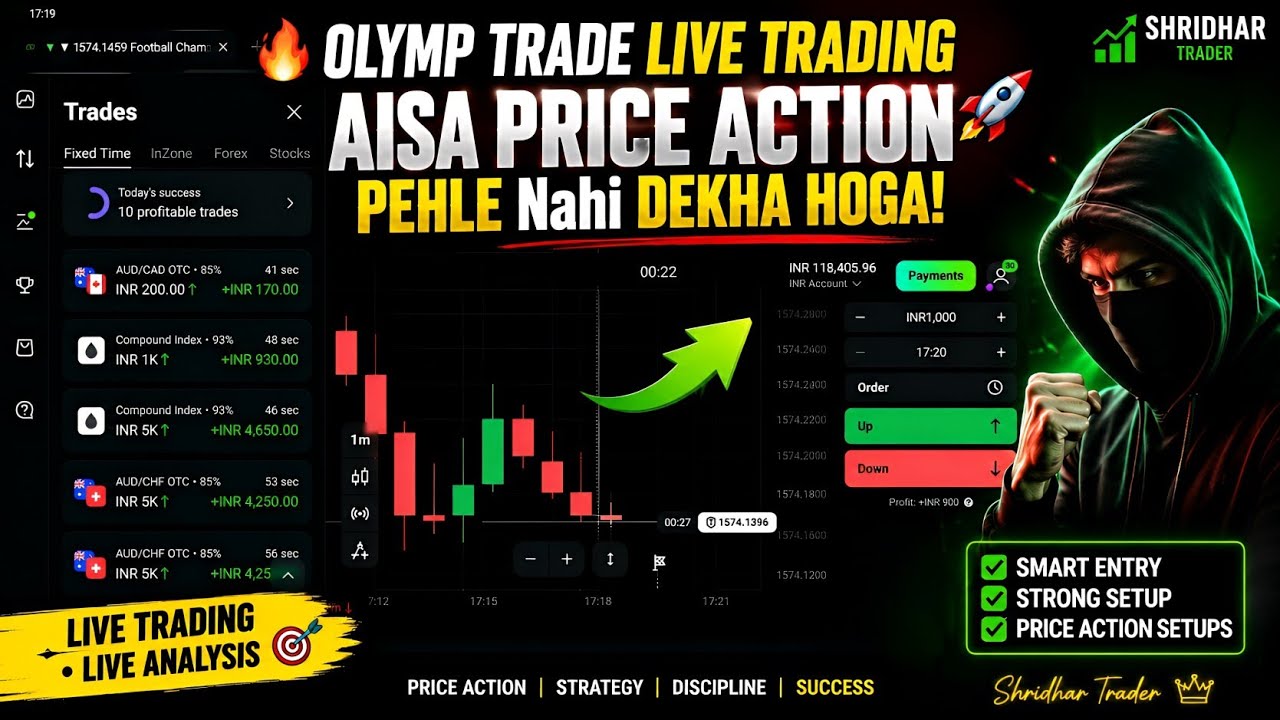 🔥 Olymp Trade Live Trading | Aisa Price Action Pehle Nahi Dekha Hoga! 🚀 | Shridhar Trader