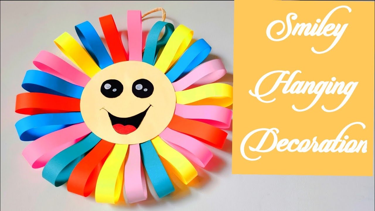 Smiley Craft 😃😃😃😃for School home and all  Decoration purpose Hanging Idea ll easy Hands